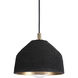 Lucian 1 Light Black Pendant Ceiling Light, Small